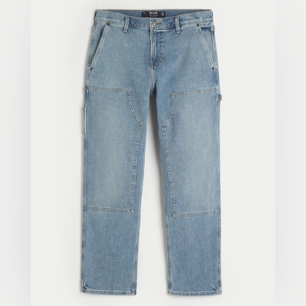 Hollister Men's Light Blue Relaxed Jeans